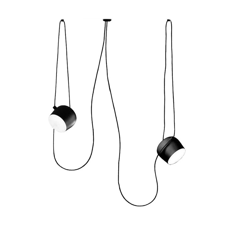 Flos lampada a sospensione aim small nera 2 moduli e rosone multiplo