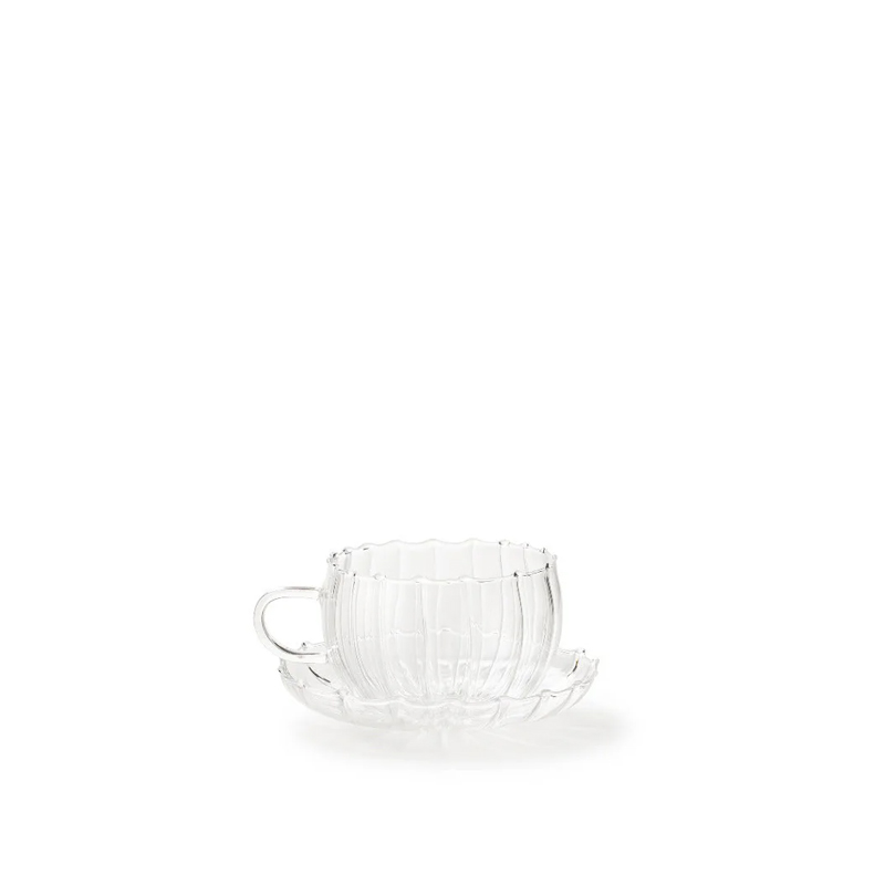 Bitossi Home Tazza Caffè Con Piattino - 2 Pezzi In Vetro Borosilicato, Per Microonde E Forno