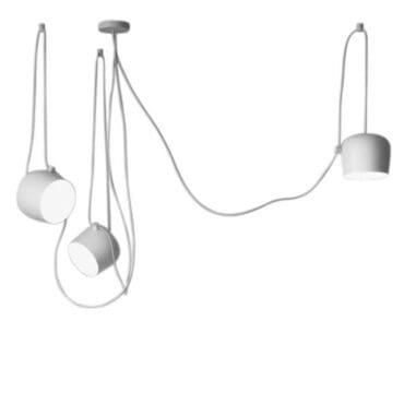 Flos Lampada a sospensione Aim bianca 3 moduli e rosone multiplo Longho Design Palermo