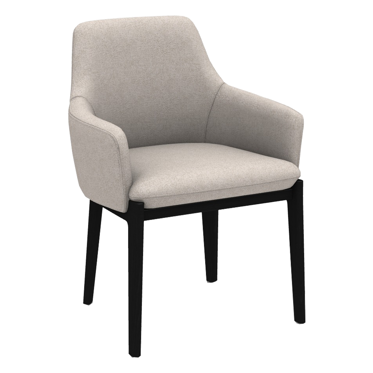 Design e moderna sedia con braccioli ANTONELA (nero) tessuto