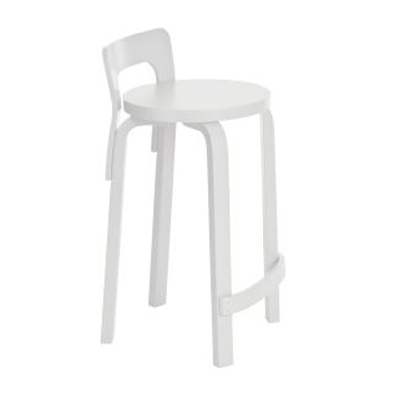 Artek Sgabello da bar K65 Betulla laccato bianco LONGHO