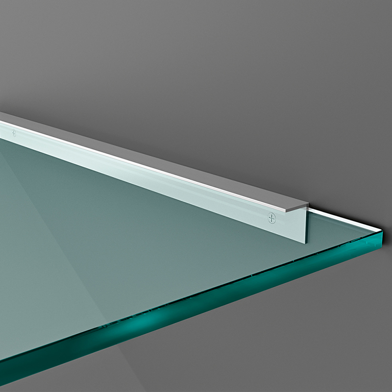 Fiam – Scrivania Rialto L wall mounted vetro trasparente 160x70 - LONGHO