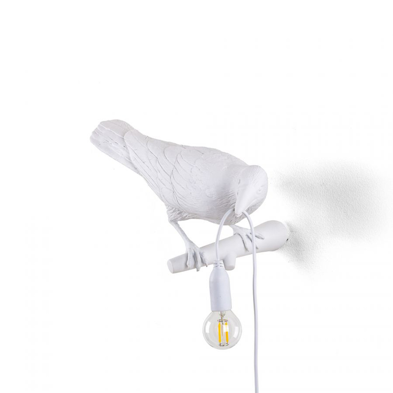 Seletti Bird Lamp Looking lampada da tavolo corvo bianco