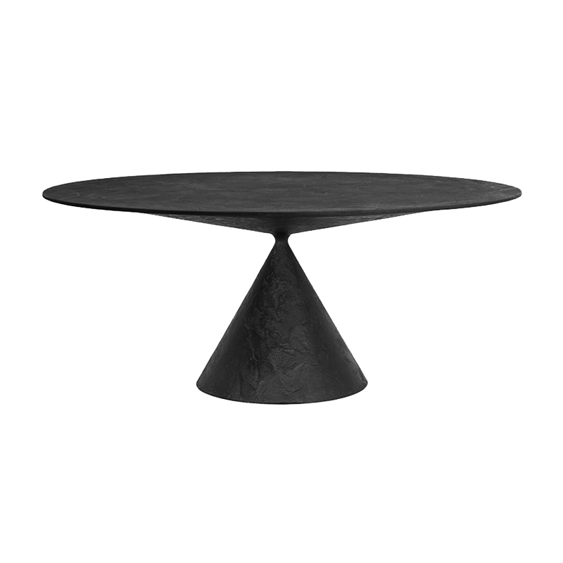 Desalto tavolo rotondo clay d160 pietra lavica longho design
