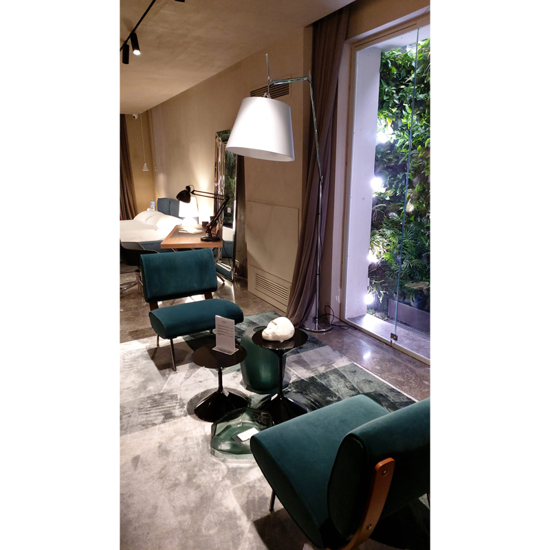 Lampada da Terra Ottone cromato e Cristallo 2063 - L'Originale
