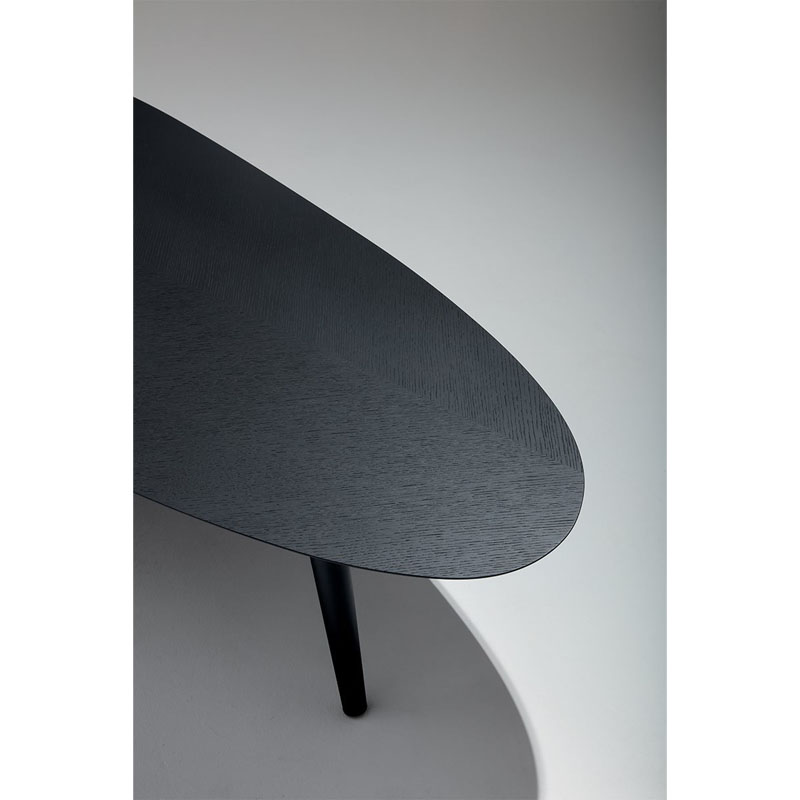 Tavolo/consolle in legno laccato nero (anni '70