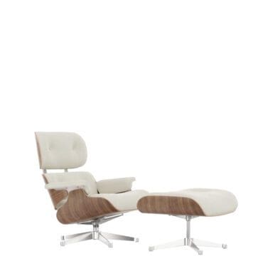 Vitra - Poltrona Lounge Chair & Ottoman h84 Noce pigmentato bianco neve base lucido