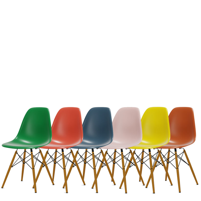 Vitra - Set di 6 Sedie Eames Plastic Chair DSW Frassino Multicolore -  LONGHO