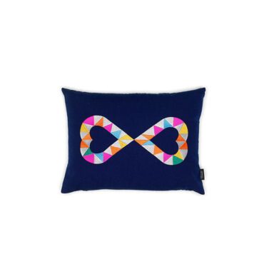 Vitra - Cuscino ricamato Double Heart 2 blu
