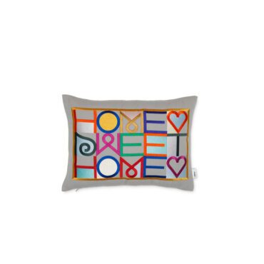 Vitra - Cuscino ricamato Home Sweet Home grigio chiaro