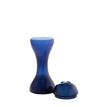 Cappellini – Vaso Glass Newson Vase blu avio con coperchio