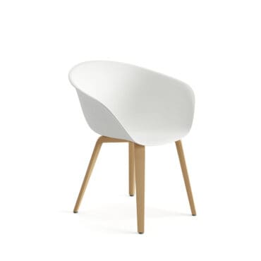 Arper - Sedia Duna 02 4 gambe rovere tranciato scocca polipropilene bianco
