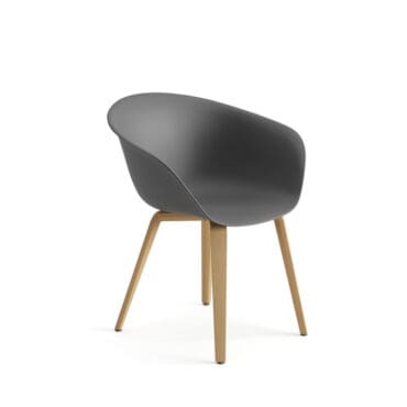 Arper - Sedia Duna 02 4 gambe rovere tranciato scocca polipropilene grigio
