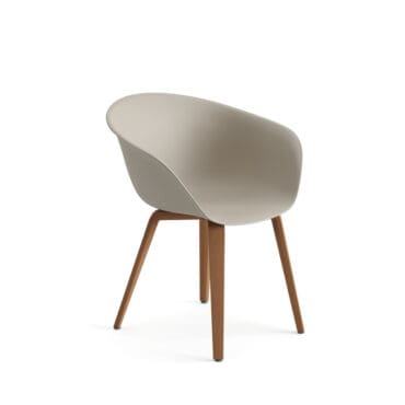 Arper - Sedia Duna 02 4 gambe teak scocca polipropilene avorio