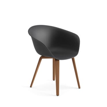 Arper - Sedia Duna 02 4 gambe teak scocca polipropilene nero
