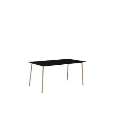 Arper - Tavolo Onemm 160x80 gambe effetto rovere piano nero