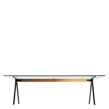 Driade - Tavolo Frate struttura nera trave faggio 225x80