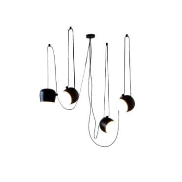 Flos Lampada a sospensione Aim Small nera 4 moduli con rosone multiplo Longho Design Palermo