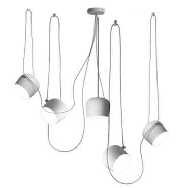 Flos Lampada a sospensione Aim bianca 5 moduli e rosone multiplo Longho Design Palermo