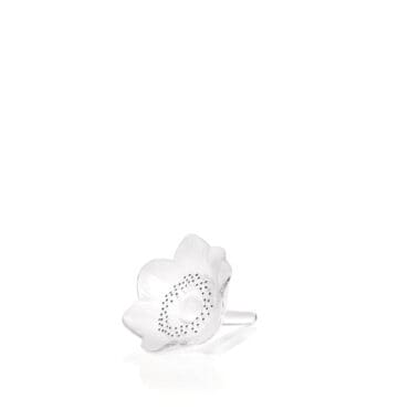 Lalique - Scultura Anemone cristallo trasparente smaltato nero