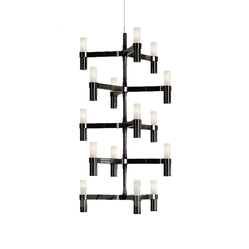 Orecchini A Clip Lampadario Con Cristalli - Argento Placcato, Senza Foro, Misura 7 Cm - Bello London