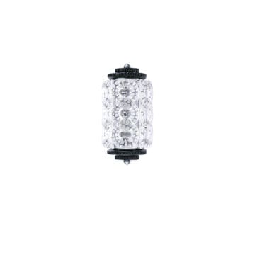 Lalique - Lampada da parete Sèville cristallo trasparente e nero cromo