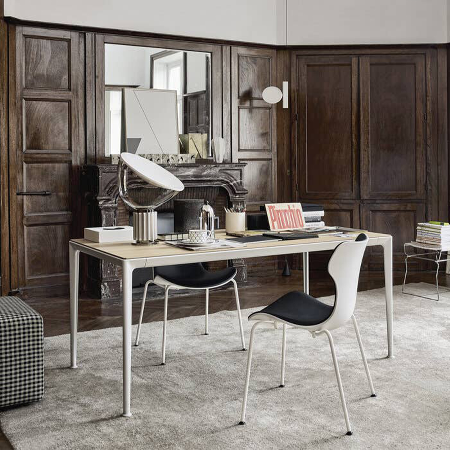 B&B Italia - Tavolo Mirto Indoor L160 struttura cromo nero piano