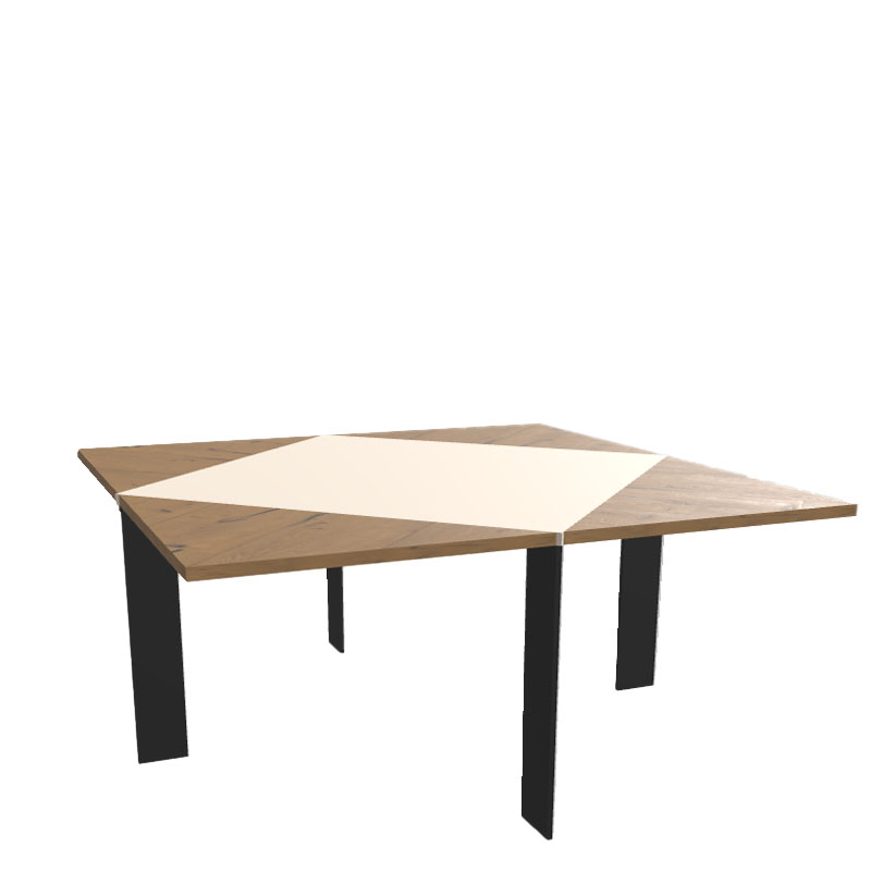 Lago Tavolo quadrato Loto top Laccato e prolunghe Wildwood allungabile  168x168