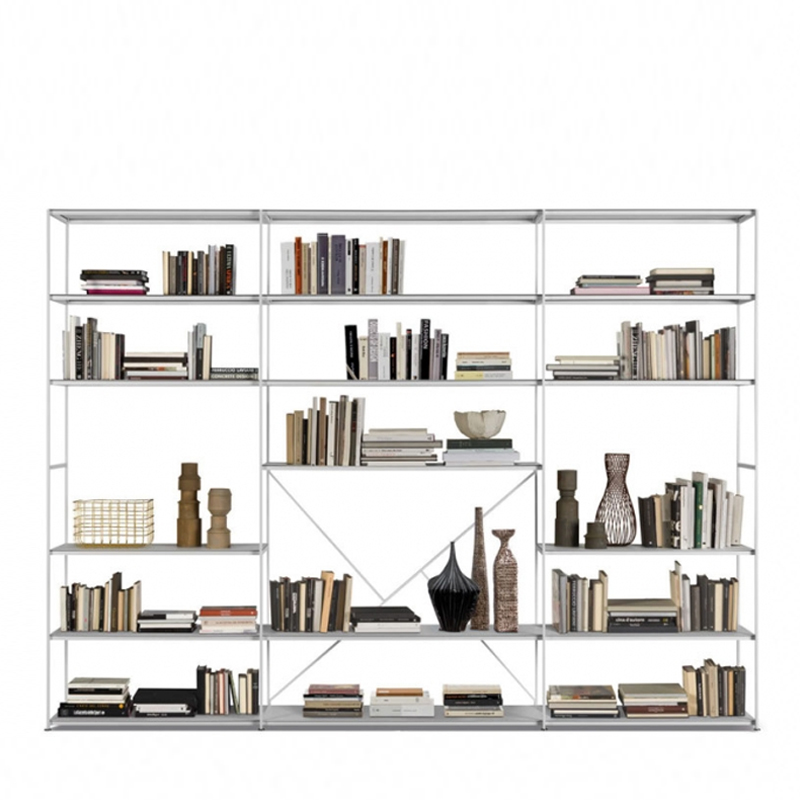 Scaffali libreria in metallo. Stile industriale. Con 3 ripiani in