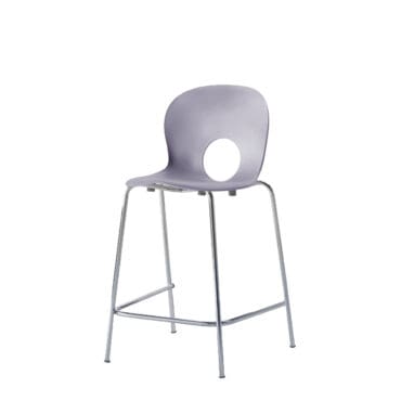 Rexite - Sgabello medio Olivia cromo e grigio perla set 2Pz
