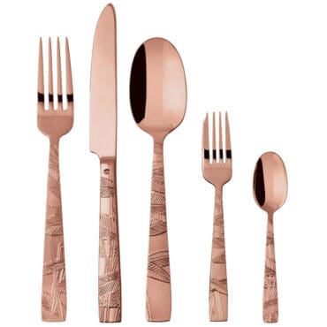 Sambonet Servizio tavola 30 posate Jungle Monoblocco copper mirror PVD Longho Design Palermo