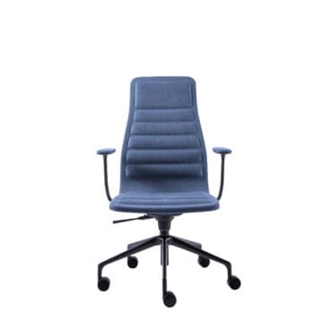 Cappellini - Poltrona Lotus Medium con braccioli e ruote tessuto cat A