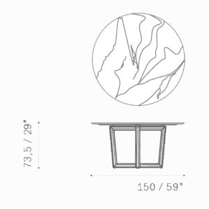 Poltrona Frau Tavolo rotondo Bolero d150 top marmo Longho Design Palermo